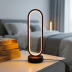 LED Ring Tischlampe – Minimalistische USB Nachttischlampe mit Dimmfunktion