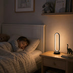 LED Ring Tischlampe – Minimalistische USB Nachttischlampe mit Dimmfunktion