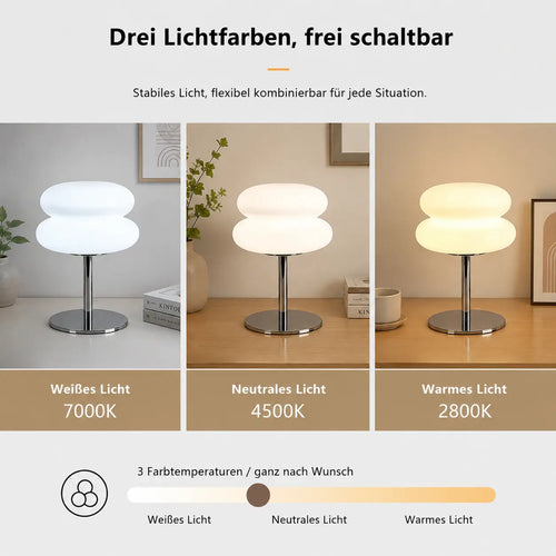 Mushroom Tischlampe Mid Century – 3-Farb-Dimmbar mit 9 Helligkeitsstufen