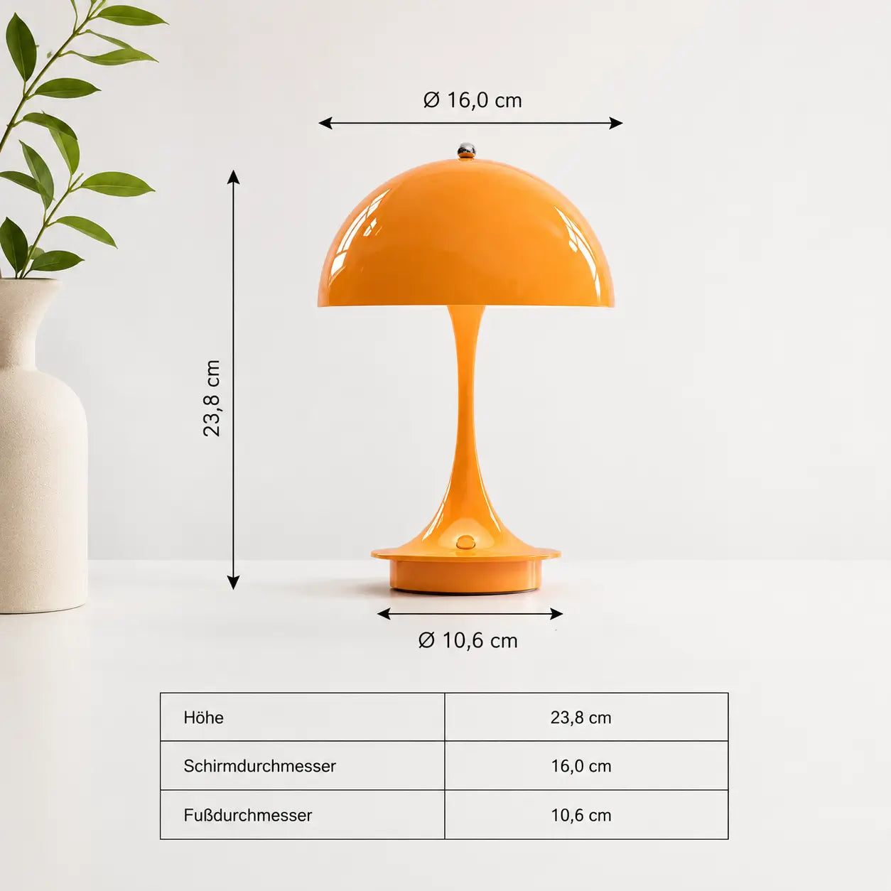NordicGlow™ Kabellose Mushroom Tischlampe mit Touch-Dimmung