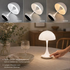 NordicGlow™ Kabellose Mushroom Tischlampe mit Touch-Dimmung