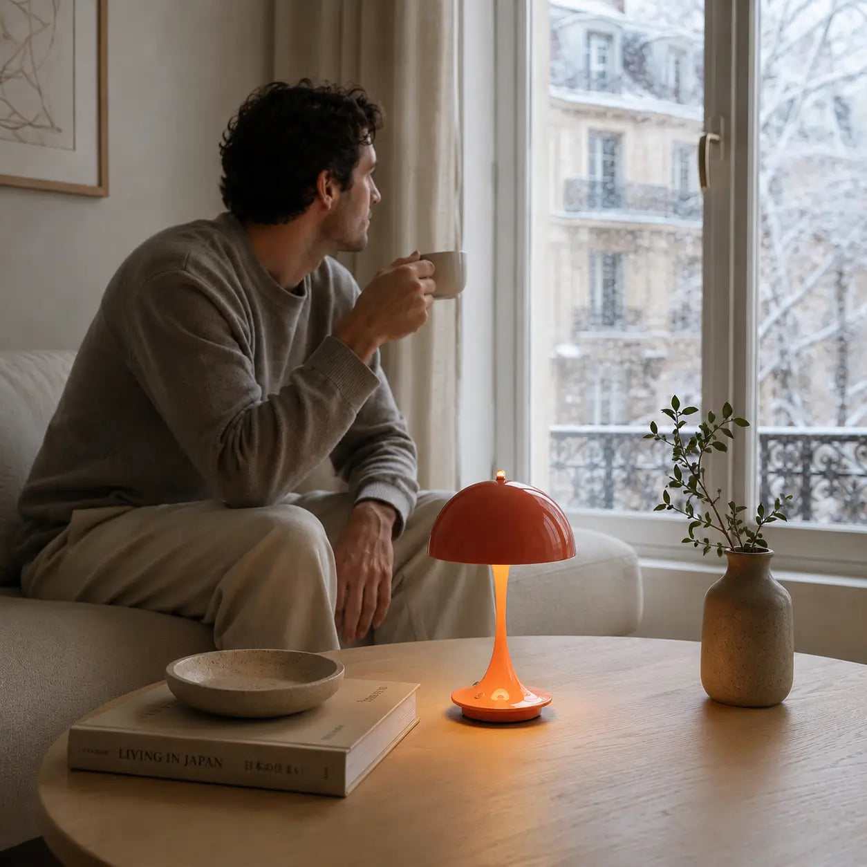 NordicGlow™ Kabellose Mushroom Tischlampe mit Touch-Dimmung