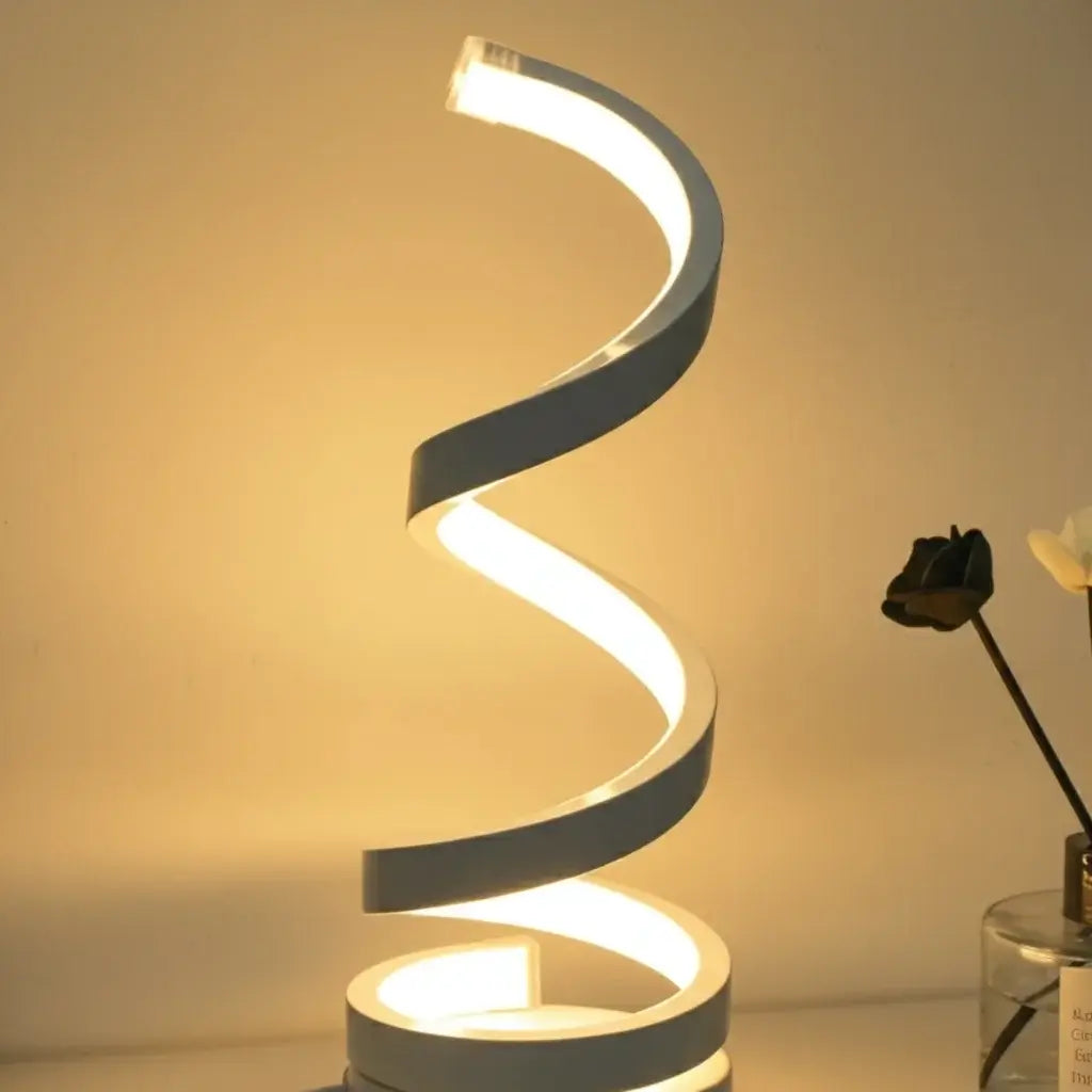 Spiral LED Tischlampe – Moderne USB-Schreibtischlampe mit Dimmfunktion